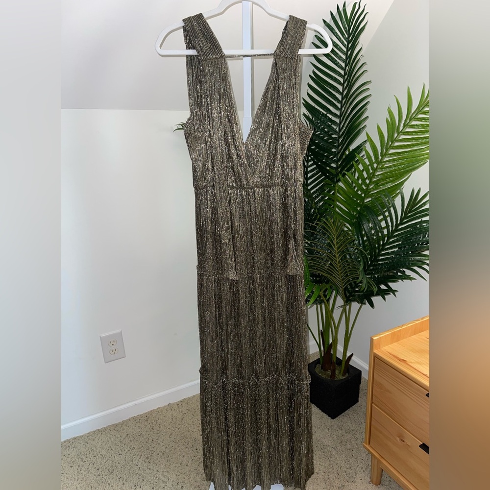 Sabina Musayev Helena Gown‎ Maxi Dress in Gold Size Large - Picture 3 of 6